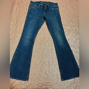 Levi's 423 Bell Jeans Womens 7/28 Medium Blue Cotton Double Button Mid Rise. 70s